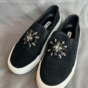 Karl Lagerfeld Black Slip-On Sneakers with Embellishments